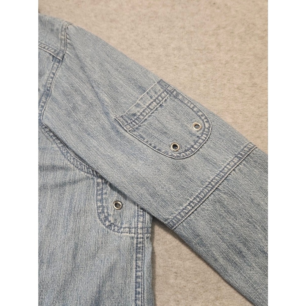 CJ Banks Denim Hooded Shirt Jacket / Shacket Womens Size X - *VINTAGE* - Picture 16 of 16